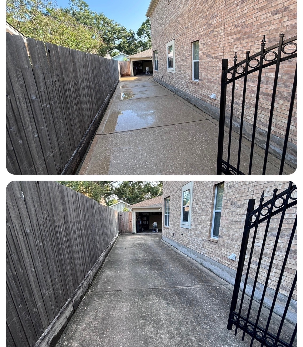 Driveway & Concrete Cleaning before and after cleaning