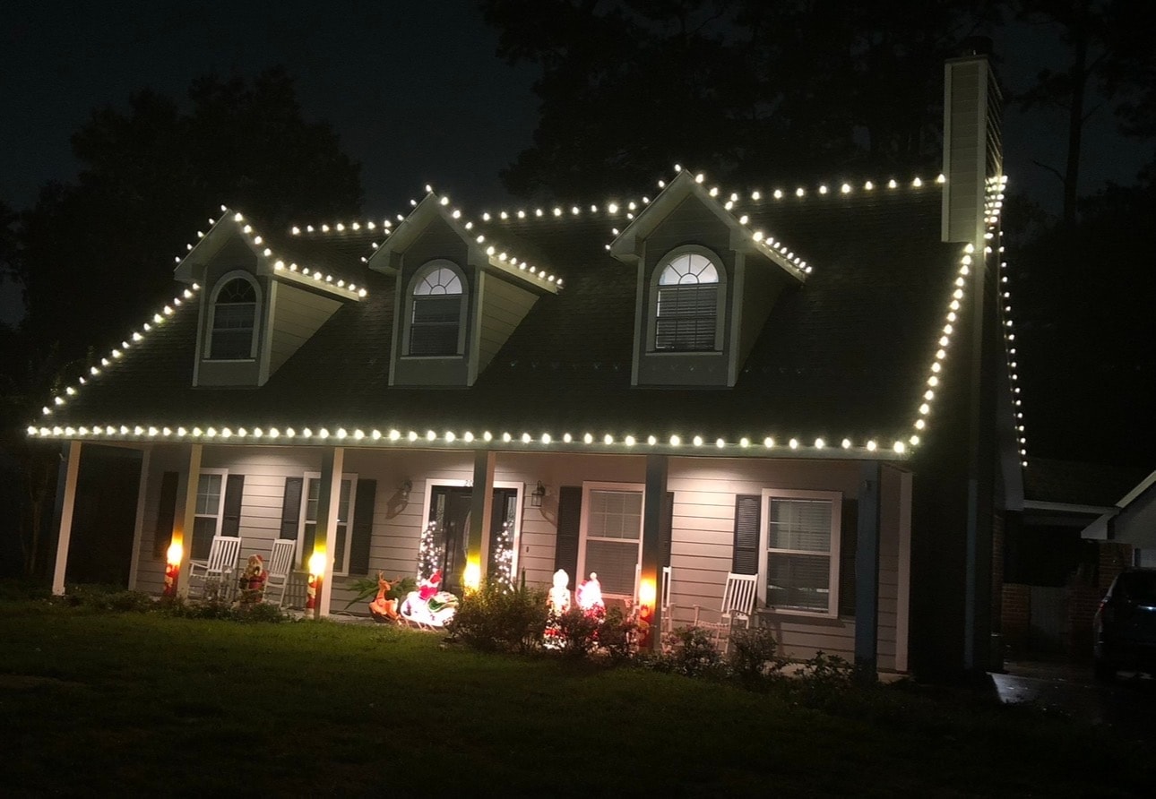Warm white roofline & porch