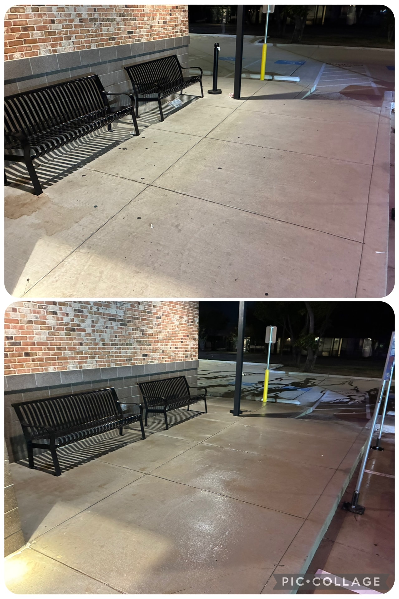 Commercial Patio & Concrete before and after — Elite Exterior Cleaning