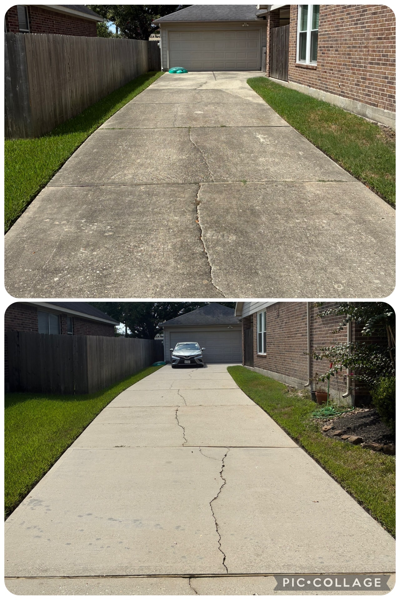 Driveway Concrete Cleaning before and after — Elite Exterior Cleaning